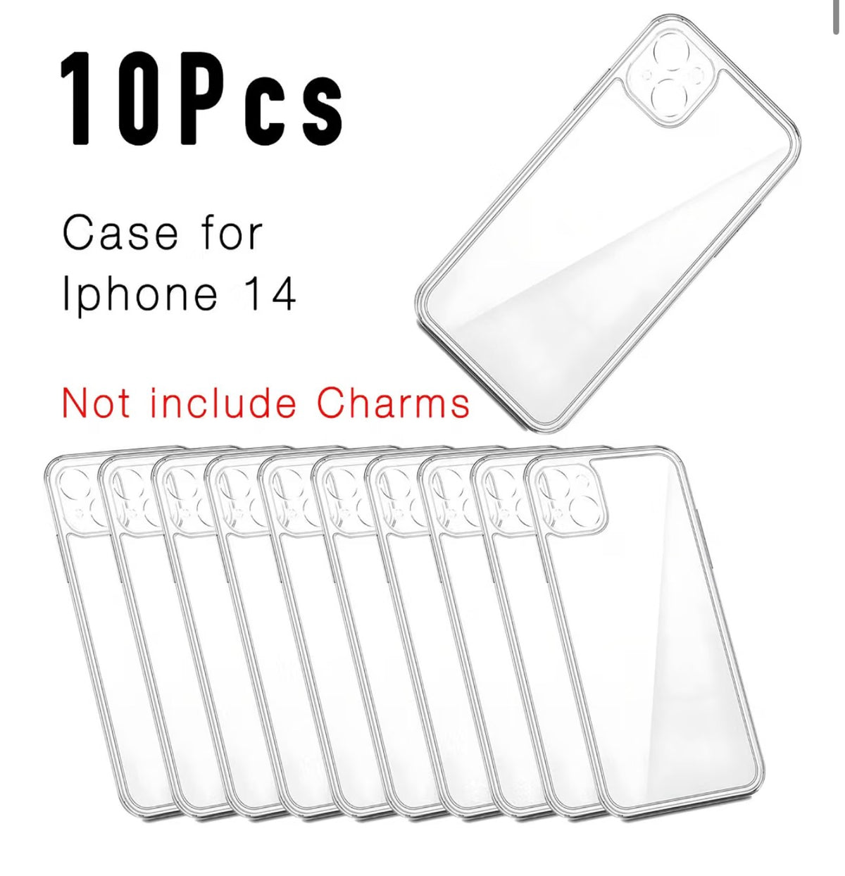 10pc iPhone 14 Clear Cases Softback