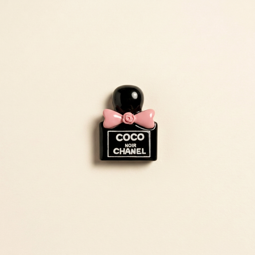 Black Resin Perfume Charm - Ivory Background