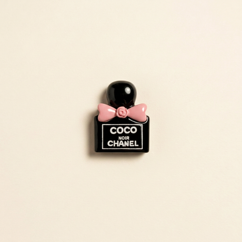 Black Resin Perfume Charm - Ivory Background