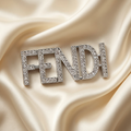 Fendi Silver Word - Ivory Background