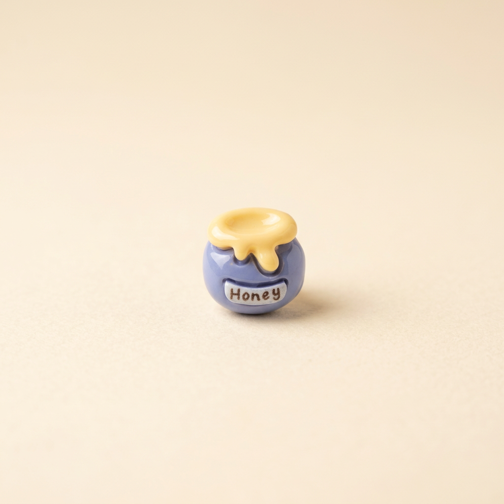 Honeypot Blue - Warm Ivory Background