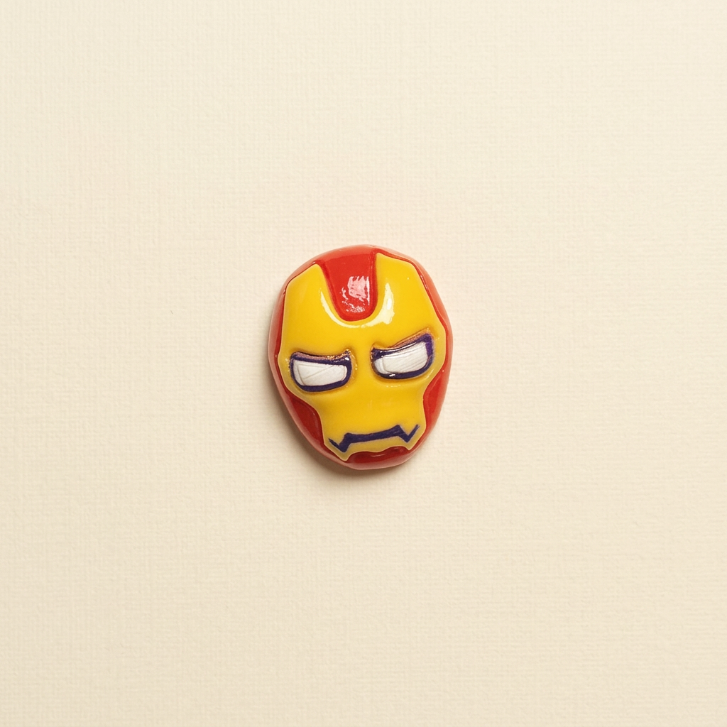Ironman Yellow Face - Warm Ivory Background