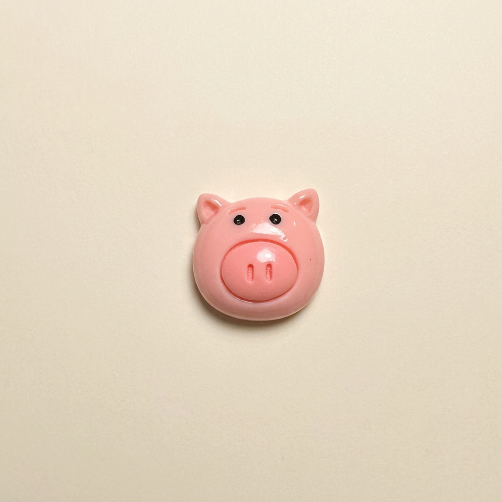 Pig Pink Face - Warm Ivory Background