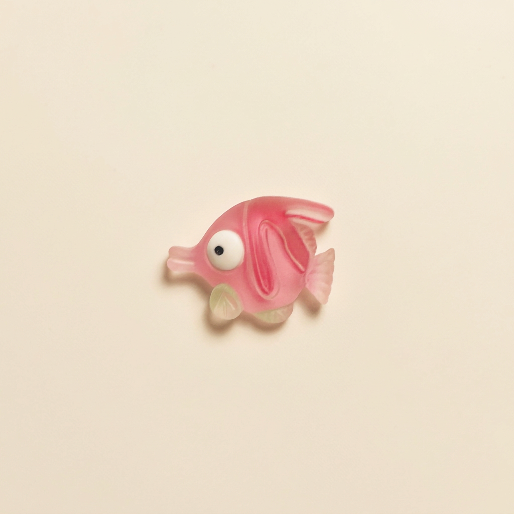 Pink Fish - Warm Ivory Background