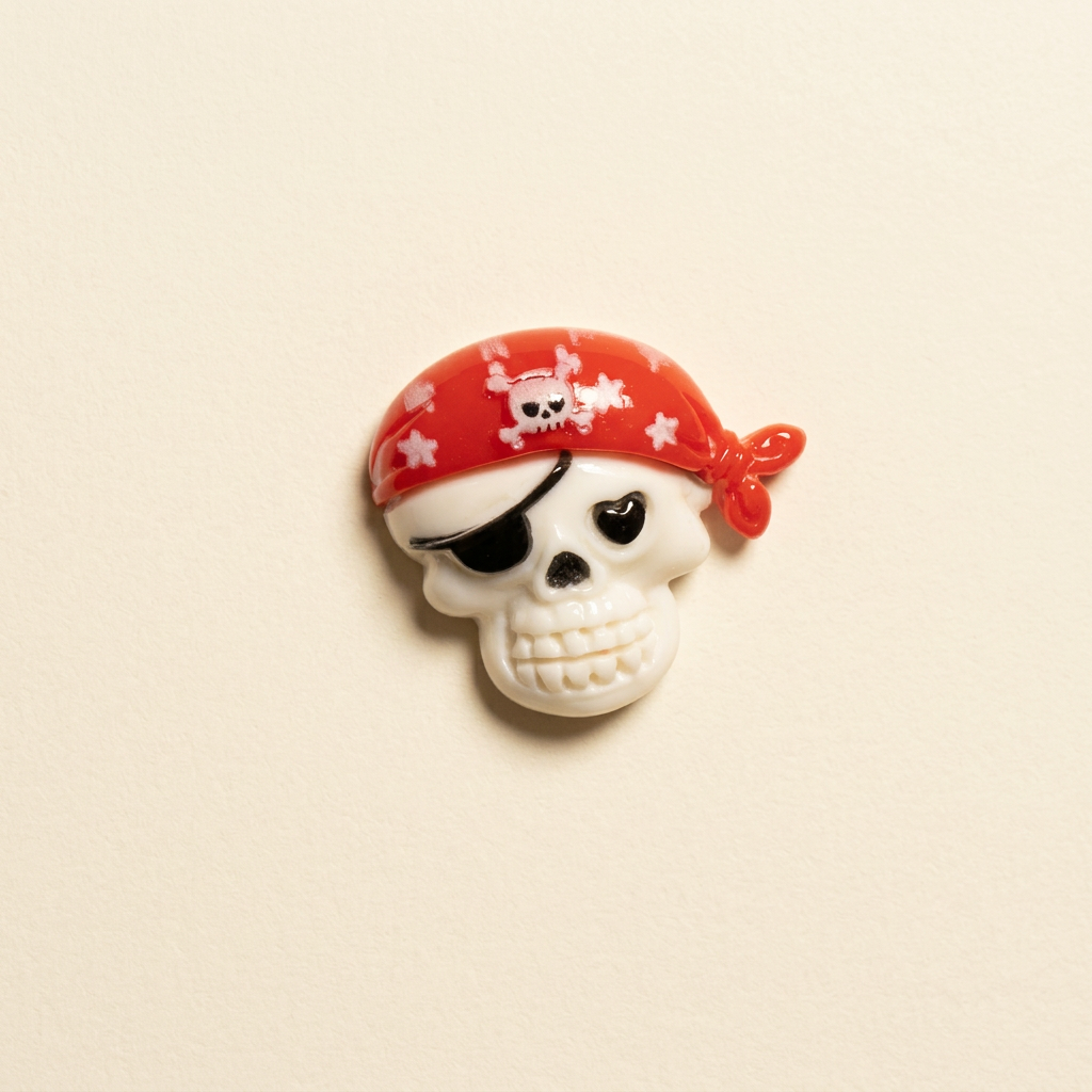 Skull Red Bandana - Warm Ivory Background