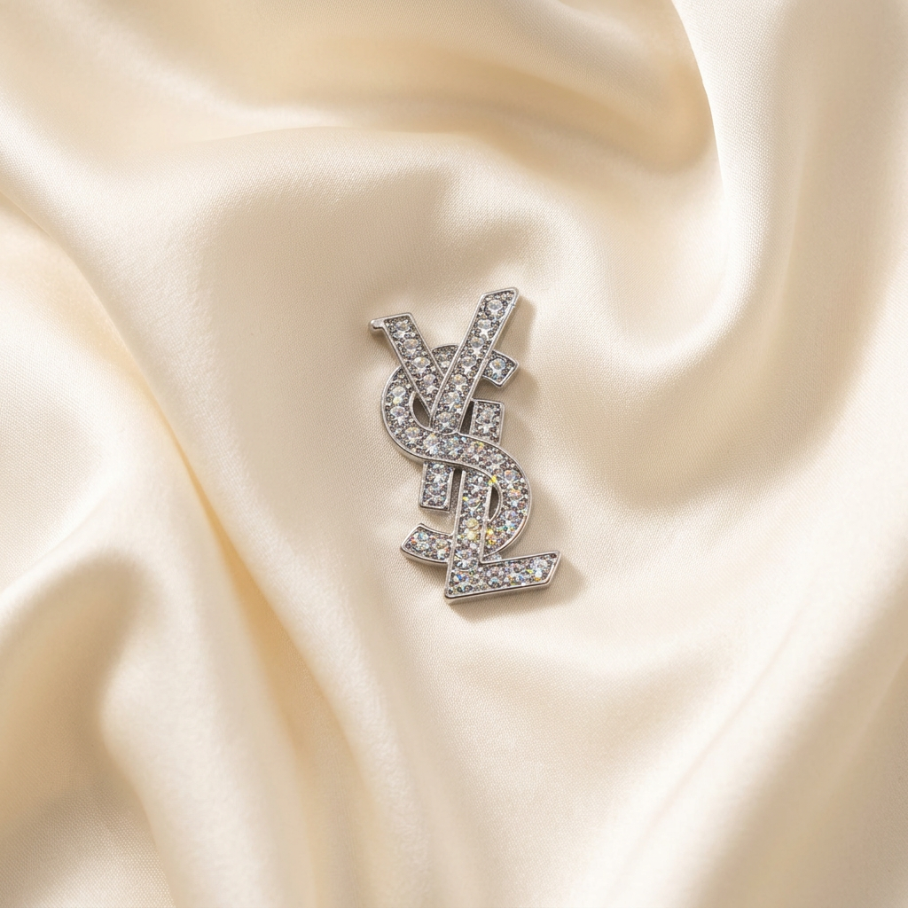 Small YSL Silver Letters