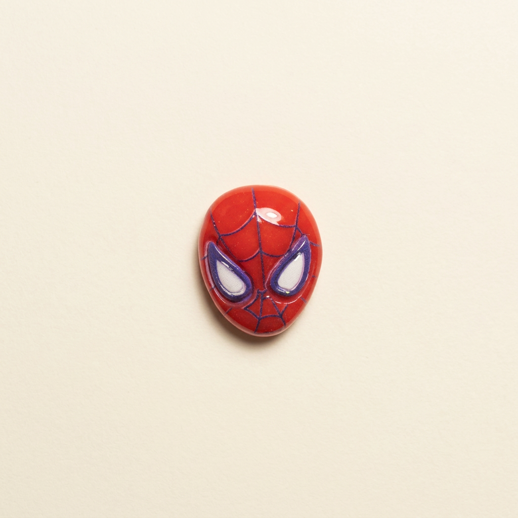 Spider-Man Red Face - Warm Ivory Background