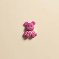 XX Bear Dark Pink - Warm Ivory Background