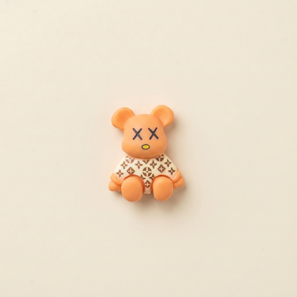 XX Bear Orange - Warm Ivory Background