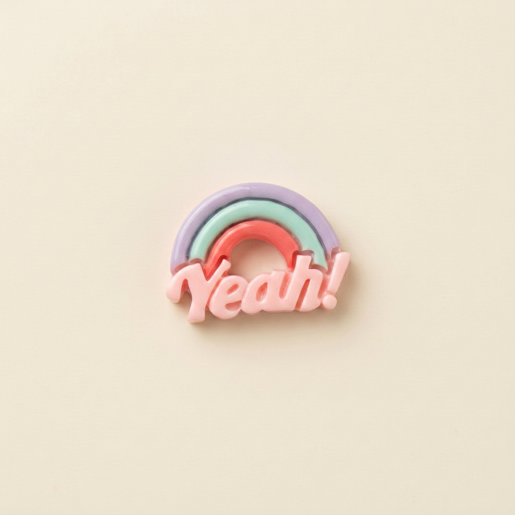 Yeah Rainbow - Warm Ivory Background